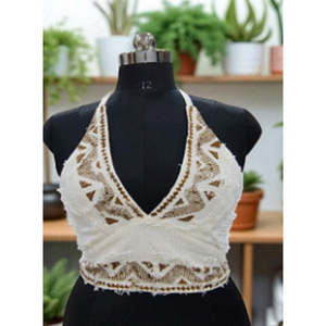 Camiseta sin mangas con cuello en V para mujer, tejida, con bordes texturizados, transpirable, ecológica, 100% algodón grueso, personalizada, más de 10 diseños y patrones - Product Image 4