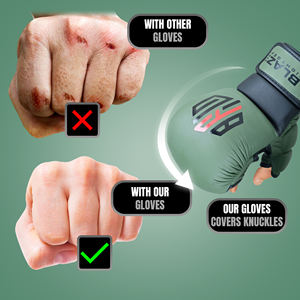 Guantes de sparring MMA al por mayor para kickboxing, entrenamiento de artes marciales, guantes de combate con palma abierta y medio dedo, 7oz, guantes de grappling MMA - Product Image 2