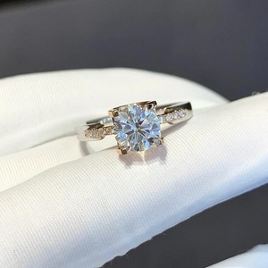 1.10ct Round Cut Lab Grown Diamond <b>Ring</b> With 14K Yellow Gold Two-Tone Engagement <b>Ring</b> for Women from <b>Indian</b> Supplier - Product Image 1