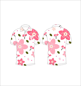 Polo pour homme à imprimé floral rose, manches courtes, col boutonné, décontracté, respirant et léger pour l'été - Product Image 3