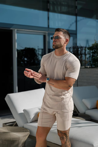 Conjunto de Camiseta y Pantalones Cortos de Gran Tamaño, 100% Algodón, Estilo Urbano, Transpirable, Tallas Grandes, Personalizable en Color - Product Image 5