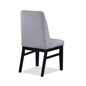 2 Sedie da Pranzo Contemporanee in Tessuto Testurizzato Grigio Chiaro, Schienale Alto, Seduta Imbottita, Sedia Laterale in Legno Rivestita per Sala da Pranzo - Product Image 3