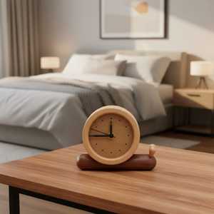Horloge de table en bois faite à la main pour la décoration de la maison et du bureau - Product Image 5