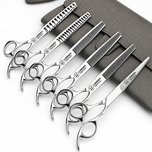 NYBL-55 5.5inch Straight <b>Left</b>-<b>handed</b> <b>Scissors</b> JAPAN 440C Sharp 58-59HRC Hardness Stainless Steel Handle Barber Shears Hair 28 - Product Image 1