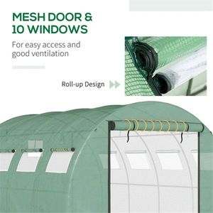 Mini Serra Moderna in Polietilene con Telaio in Acciaio/Plastica, Facile Montaggio, per Uso Domestico/Giardino - Product Image 6