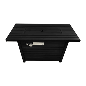 25\" H X 42\" W Steel Outdoor <b>Fire</b> <b>Pit</b> <b>Table</b> <b>with</b> Black Lid - Product Image 2