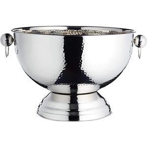 Seau à champagne en acier inoxydable martelé, refroidisseur à vin en métal, seau à punch, finition argentée, seau à glace pour bar, fournitures pour hôtels, restaurants et bars - Product Image 1
