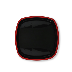 Black Red Rimmed Square <b>Plastic</b> <b>Tray</b> For Food Serving Household Use PP Material - Product Image 5