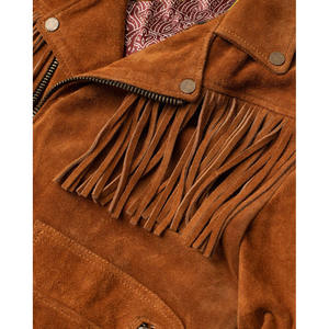 Cowboy Leather <b>Jacket</b> Western Fringe <b>Suede</b> <b>Jacket</b> for Men Vintage Rodeo Style Festival Leather <b>Jacket</b> Zipper Closure - Product Image 5