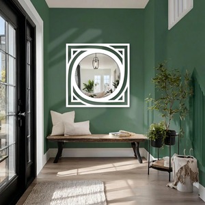 Red <b>Frame</b> Wall Mirror Suitable For Wash Basin Area Adds Bold And Stylish Look To Bathroom Space Wholesale From India - Product Image 3