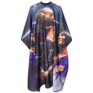 Cape de coiffure Kobe Bryant Lakers avec motif de basket-ball, en polyester résistant à l'eau, pour salon de coiffure - Product Image 1