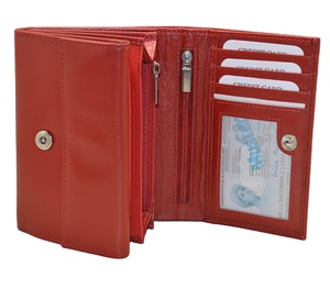 Red Leather Zipper Wallet Minimalist Design Durable Unisex <b>Coin</b> <b>Purse</b> for Daily Use - Product Image 3