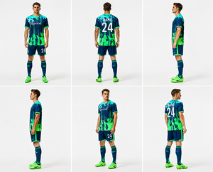 Conjunto de Camiseta de Fútbol Retro, Uniforme de Fútbol Personalizado, Impresión Personalizada, Tejido Transpirable de Secado Rápido, Spandex/Poliéster, Fútbol de Club - Product Image 6