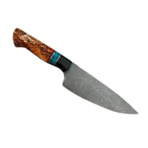 Ahmad Fabric Custom Handmade 13-Inch Damascus Steel Chef <b>Knife</b> with Leather Sheath Beautiful Handle Customizable Supported - Product Image 1