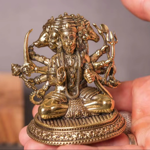 Grande statue de dieu en laiton |   Artisanat métallique fait main, Art pop moderne, Écologique, Durable, Dieu hindou, Décoration de table, Anniversaire, Temple domestique - Product Image 1