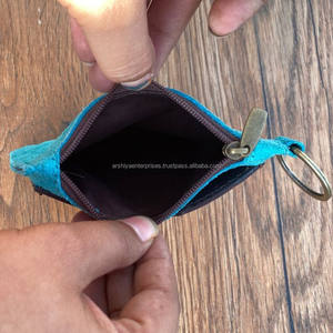 Offre Spéciale luxe usiné à la main botte point daim cuir femmes porte-monnaie Western en cuir véritable porte-carte Mini porte-clés portefeuilles - Product Image 4