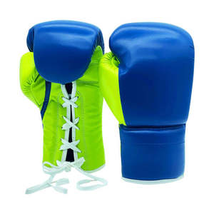 Green <b>Red</b> <b>Lace</b> Up Boxing Gloves PU Material Adult Training Sparring Gear - Product Image 6