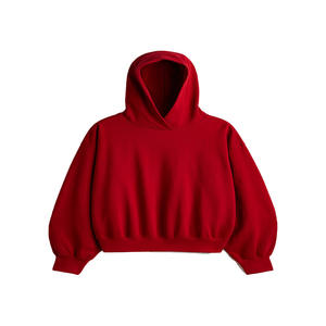 <b>Women's</b> Winter <b>Hoodie</b> 100% Cotton Fleece Eco-Friendly Breathable Windproof Embroidered Oversized Solid Front Logo Dark <b>Blue</b> OEM - Product Image 1