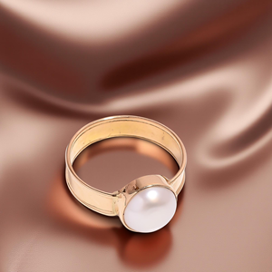 Elegante anillo de piedras preciosas de oro unisex de 14K con perla natural de alta calidad, compromiso de boda perfecto o regalo de aniversario para hombres - Product Image 2