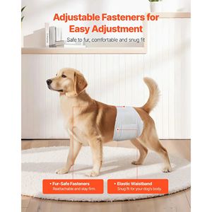 Pannolini Monouso Super Assorbenti per Cani Maschi, Fascia Addominale a 360 Gradi Anti-Perdita con Indicatore di Umidità, Fascia Protettiva per Cani - Product Image 5