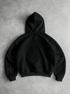 Sweat à capuche unisexe homme femme, style streetwear oversize, brodé, décontracté, en molleton chaud pour l'hiver, mode quotidienne - Product Image 4