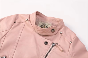 Veste en cuir rose et noir pour garçons M02 Automne/Hiver – Manteau décontracté pour enfants – Vêtements pour bébés – Tenue en gros - Product Image 3