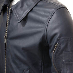Veste en cuir véritable pour homme, best-seller, style streetwear, imperméable, coupe-vent, hiver, durable, légère, tendance, personnalisable - Product Image 3