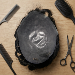 Peluca de Hombre Personalizada THB 2026-01, con Base de PU y Encaje, Cabello Remy Indio, 40-80g, 38mm, Ondulado Profundo, 100% Densidad, Liso - Product Image 6