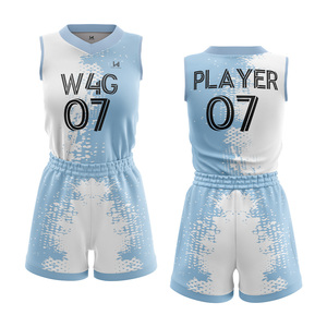 Conjunto de Uniforme de Baloncesto W4G, Cuello en V, Sin Mangas, Sublimado Personalizado, Absorbente de Humedad, 100% Poliéster, Ropa de Baloncesto Unisex para Adultos - Product Image 4