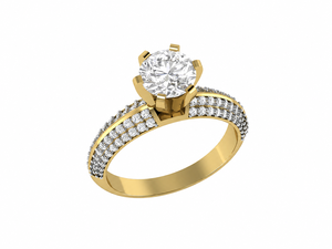 Anillo de compromiso de oro macizo de 18k personalizado con diamante cultivado en laboratorio, certificado IGI, corte redondo, joyería fina, alianzas de boda para mujer - Product Image 1