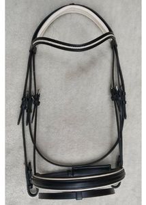 Brida de cuero azul cristalino para caballo estilo western con riendas inglesas de una sola fila, cabezal acolchado, equipo de equitación ZUMA ENTERPRISES - Product Image 3