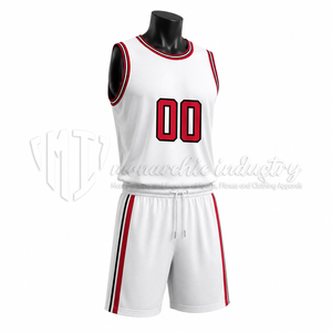 Conjunto de Uniforme de Baloncesto Personalizado Blanco y Rojo, Jersey y Pantalones Cortos de Baloncesto Clásicos de Malla, Ropa de Equipo OEM ODM Marca Privada - Product Image 3