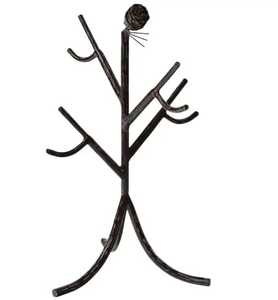 Skies Traders Modern Movable <b>Over</b> <b>the</b> <b>Door</b> Wood Organizer Rack with Heart Design Hanging Storage <b>Hooks</b> - Product Image 3