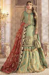 ชุดเดรสแฟนซีสำหรับสาวปากีสถานขายดี สำหรับงานแต่งงานและงานปาร์ตี้ ประดับด้วยลูกปัดอย่างสวยงามและงานปักที่งดงาม - Product Image 4