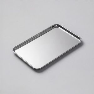 Stainless Steel Rectangular Serving Tray Durable Metal Food Grade Hotel Restaurant Cafeteria Buffet Tray Wholesale Kitchenware - Product Image 1