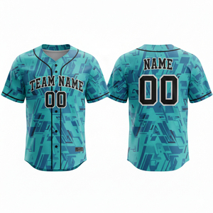 High-Performance Breathable Polyester Sportswear Custom Heat-Transfer Printed <b>Baseball</b> Uniform Adults Plus Size Front OEM - Product Image 5