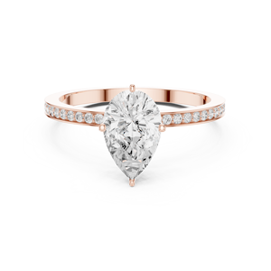 Bague de fiançailles en or rose avec diamant de laboratoire taille marquise pour femme, bague de promesse de mariage en diamant de laboratoire, bijoux fins - Product Image 2
