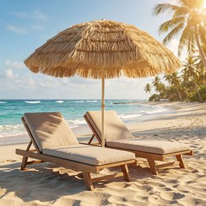 Sombrilla Tiki de 6 pies, estilo hawaiano, para patio, con 8 varillas y bolsa de transporte, para palapa tropical o bar Tiki al aire libre - Product Image 2