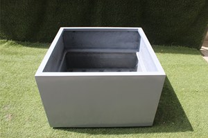 Solid Wholesale White Fiberglass Hand Carved Classic Durable Smooth Shiny Finish Floor Indoor/Outdoor Rectangular <b>Planter</b> Unique - Product Image 4