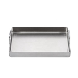 Bandeja Rectangular Metálica para Servir con Asas, Bandeja Profunda de Acero Inoxidable para Alimentos, para Cocina, Restaurante y Catering - Product Image 1