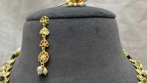 Ensemble collier et boucles d'oreilles classiques en jade plaqué or Jadau, éblouissant et raffiné, pour femmes, bijoux de mariage de qualité supérieure - Product Image 2