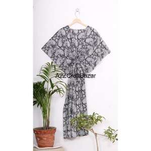 Cotton Hand Made Night Wear Korean Sleeved Women Kaftan Light Weight Beach Wear <b>Summer</b> <b>Dress</b> Handmade Pure Cotton <b>Summer</b> Autumn - Product Image 1