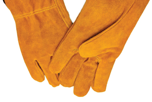 Guantes de Seguridad para Hombre de Cuero Vacuno de Grado AB de 10 Pulgadas, Color Amarillo Blanco, Resistentes al Calor, Sin Polvo, Sin Silicona, Resistentes a la Abrasión - Product Image 4