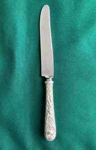 มีดเนยเงินสเตอร์ลิงพร้อมด้ามจับลายดอกไม้ ใบมีดสแตนเลส อุปกรณ์ครัว - Product Image 5