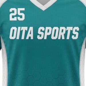 Maillot de lacrosse unisexe bleu sarcelle et blanc en polyester, coupe athlétique, léger, vêtements de sport pour l'entraînement et les matchs - Product Image 6