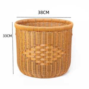 Panier de rangement tressé MIXWARES, panier à linge sale en rotin fait main, panier de rangement pour jouets et articles divers - Product Image 3
