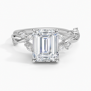 Anillo SOJ 021 Corte Esmeralda Plata 925 Paz 2ct Color D VVS1 Moissanita Certificado GRA Anillo Clásico de Compromiso y Boda Rodio - Product Image 1
