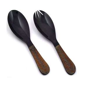 Juego de Cucharas para Servir con Diseño Retro de Cuerno, Mango Largo y Acabado Pulido Espejo, para Regalos Decorativos, Ecológico - Product Image 3
