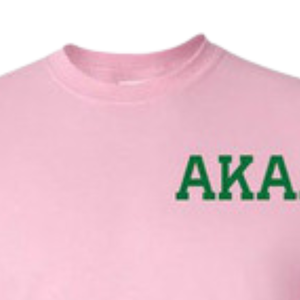 Camiseta AKA World Famous Crest con estampado gráfico en rosa claro y verde, cuello redondo, algodón, informal, de manga corta - Product Image 4