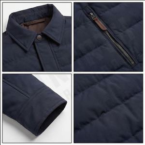 Manteau d'hiver pour hommes, col montant, veste matelassée avec capuche, blouson décontracté à capuche et fermeture éclair métallique brillant, blouson alternatif en duvet de canard - Product Image 4